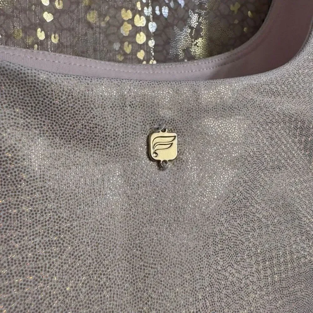 Fabletics Gold Harlyn Hologram Sparkly Shimmering Sports Bra S/M